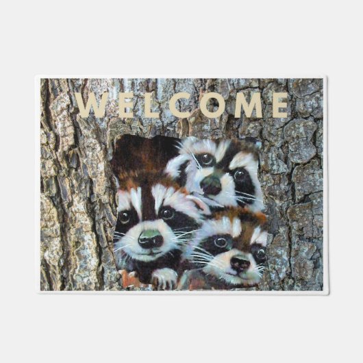 アライグマ歓迎マット ドアマット (正面)