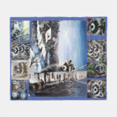 アライグマ毛布 フリースブランケット (正面(横))