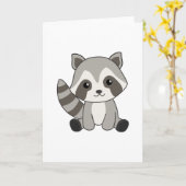 アライグマ甘い動物の子供へおもしろいアライグマ カード (黄色い花)