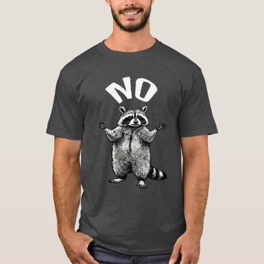 アライグマ禁止 楽しい Tシャツ (正面)
