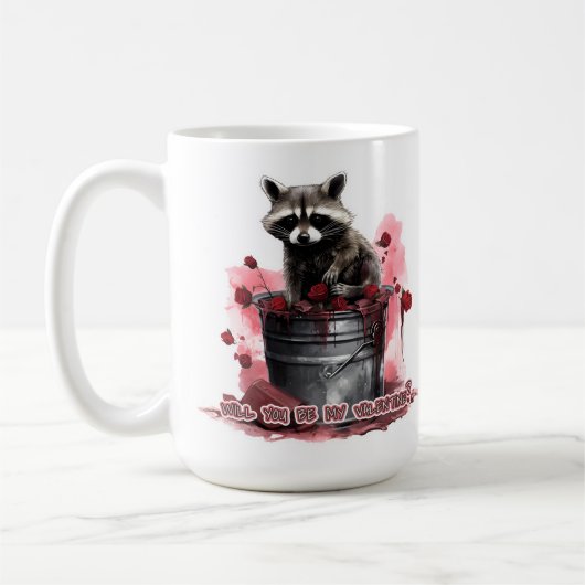 アライグマ私のバレンタイン？ コーヒーマグカップ (左)