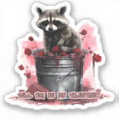 アライグマ私のバレンタイン？ シール (正面)