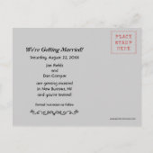 アライグマ結婚式の日付を保存する青 案内ポストカード (裏面)