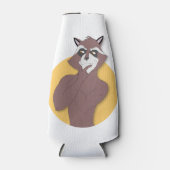 アライグマ考え ボトルクーラー (正面)