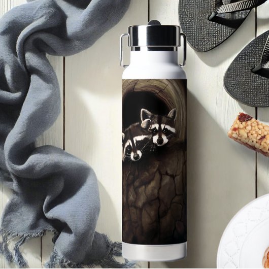 アライグマ茶色のかわいい木 ウォーターボトル