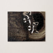 アライグマ茶色のかわいい木 ジグソーパズル (横)