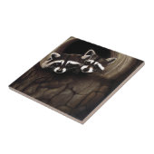 アライグマ茶色のかわいい木 タイル (側面)