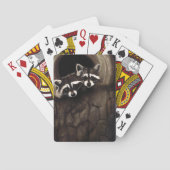 アライグマ茶色のかわいい木 トランプ (裏面)