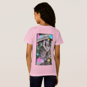 アライグマ蝶、明るく陽気なシャツ Tシャツ (裏面フル)