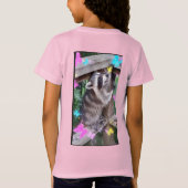 アライグマ蝶、明るく陽気なシャツ Tシャツ (裏面)