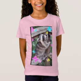 アライグマ蝶、明るく陽気なシャツ Tシャツ