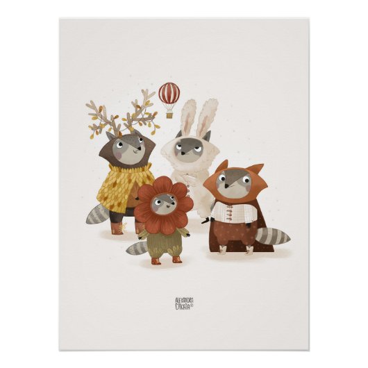 アライグマ衣装パーティー ポスター (正面)