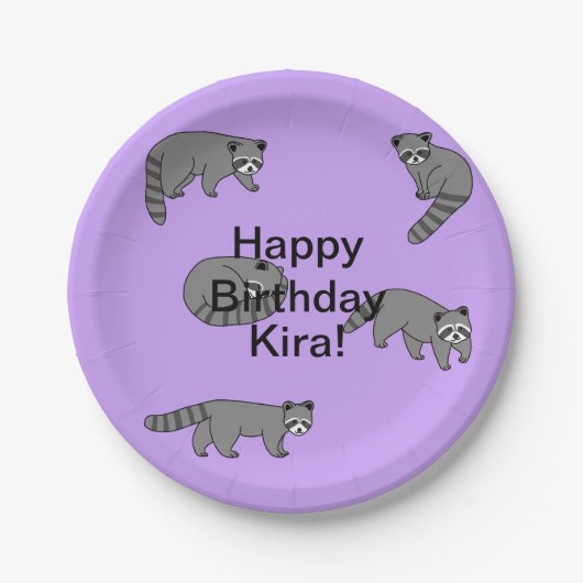 アライグマ誕生日 ペーパープレート (正面)