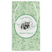 アライグマ赤ちゃんシャワーウッドランド動物 スモールペーパーバッグ (裏面)