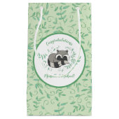 アライグマ赤ちゃんシャワーウッドランド動物 スモールペーパーバッグ (正面)