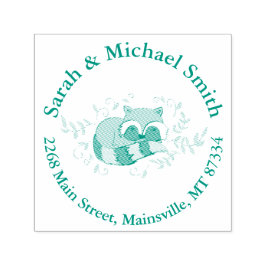 アライグマ赤ちゃんシャワーウッドランド動物 セルフインキングスタンプ