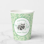 アライグマ赤ちゃんシャワーウッドランド動物 紙コップ (裏面)