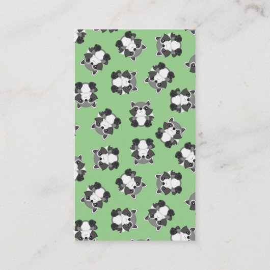 アライグマ赤ちゃんシャワーグリーン エンクロージャーカード (裏面)