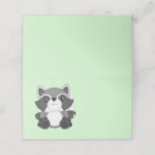 アライグマ赤ちゃんシャワーグリーン プレイスカード (外部開封)