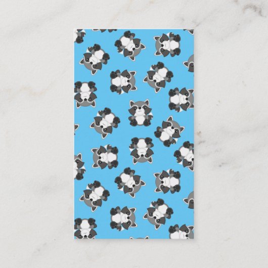 アライグマ赤ちゃんシャワーブルー エンクロージャーカード (裏面)