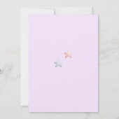 アライグマ赤ちゃんシャワーラベンダーバーチャル 招待状 (裏面)