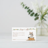 アライグマ赤ちゃんシャワー新しいママおむつラッフル エンクロージャーカード (スタンド正面)