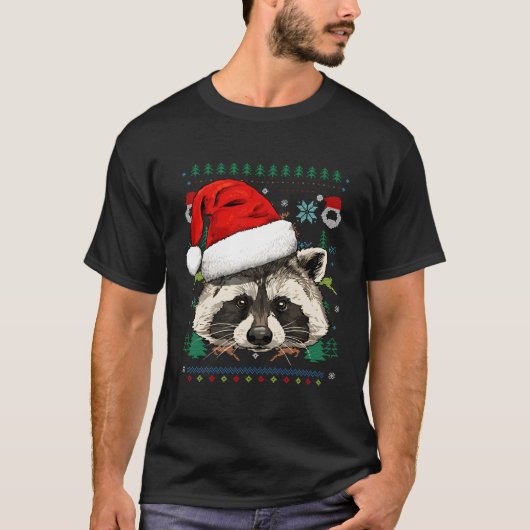 アライグマ醜いサンタ Tシャツ (正面)