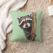 アライグマ隠れ木トランク装飾用クッション クッション (ブランケット)