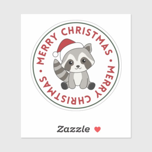 アライグマ雪の冬アライグマのステッカー シール (シート)