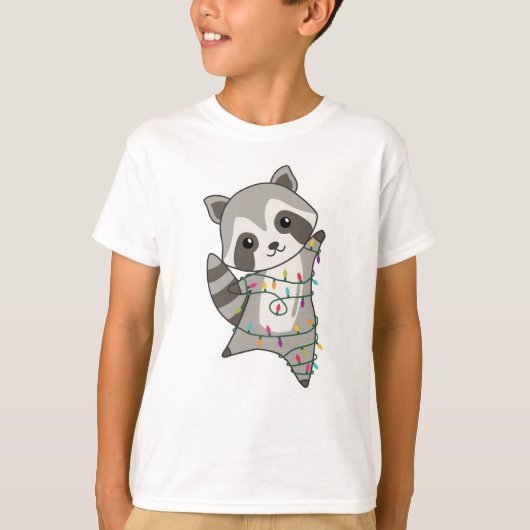 アライグマ雪の冬アライグマ Tシャツ (正面)