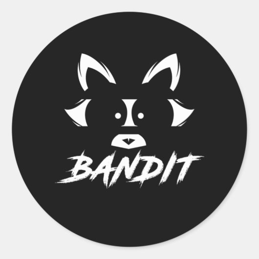アライグマ頭バンディットアライグマのごみ動物のギフト ラウンドシール (正面)