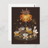 アライグマ魔法フラワーバイアレクサンドラディカイア ポストカード (正面/裏面)