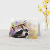 アライグマ23 カード (黄色い花)