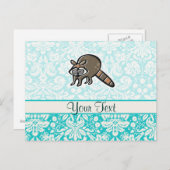 アライグマ；かわいい ポストカード (正面/裏面)