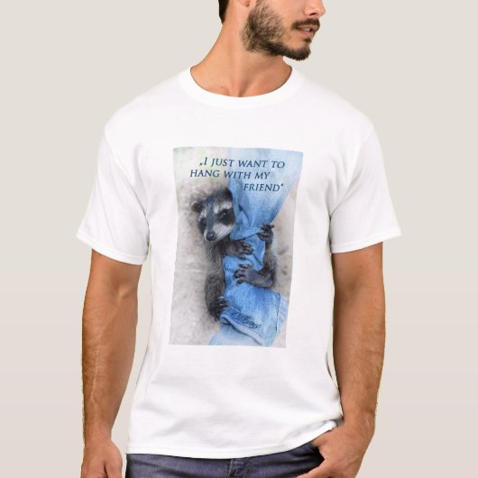 アライグマ - ぶら下がる Tシャツ (正面)