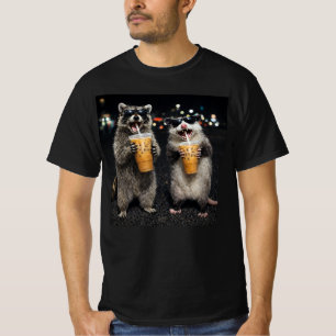 アライグマ・アナグマの冷たいコーヒー – Anima Tシャツ