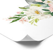 アライグマ、ウッドランド動物、ボホ、ピンクの花 ポスター (角)