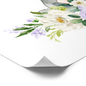 アライグマ、ウッドランド動物、ボホ、紫の花 ポスター (角)