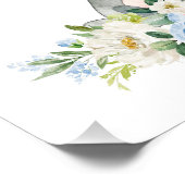 アライグマ、ウッドランド動物、ボホ、青い花 フォトプリント (角)