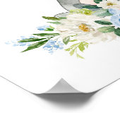 アライグマ、ウッドランド動物、ボホ、青い花 ポスター (角)