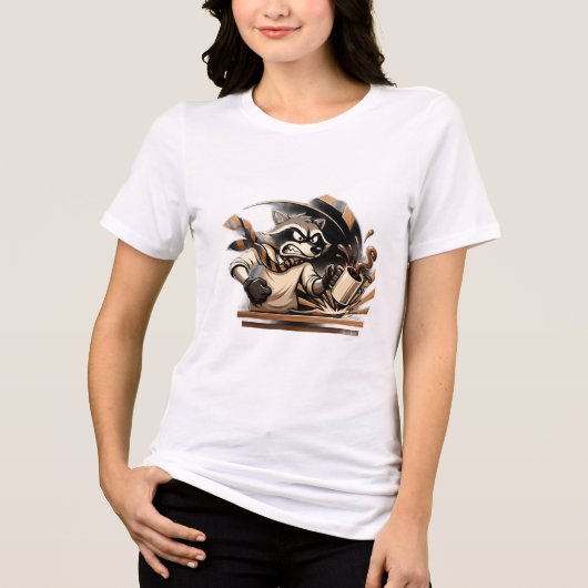 アライグマ コーヒー Tシャツ (正面)