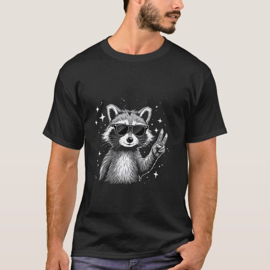 アライグマ サングラス Tシャツ (正面)