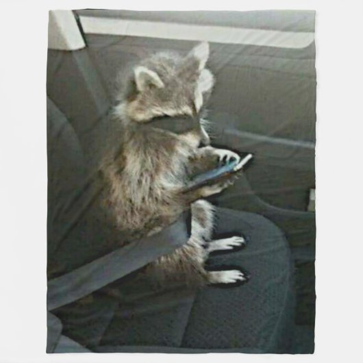 アライグマ フリースブランケット (正面)