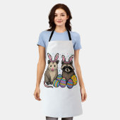 アライグマ ポッサム イースター Tシャツ_1 エプロン (着用した状態)