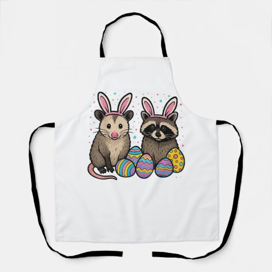 アライグマ ポッサム イースター Tシャツ_1 エプロン (正面)