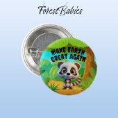 アライグマ、再び地球を素晴らし作る、環境 缶バッジ