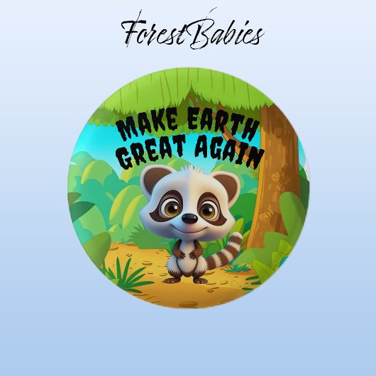 アライグマ、再び地球を素晴らし作る、環境 缶バッジ