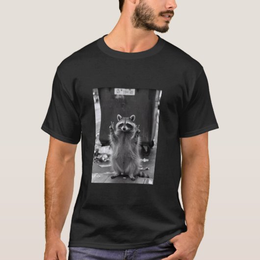アライグマ 楽しい アライグマ 自撮り ゴミ箱 ダストビン Tシャツ (正面)