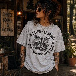 アライグマ 狂犬病 噛む リスト Tシャツ