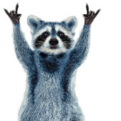 アライグマ – 自然アライグマ – かわいいアライグマ 長方形シール